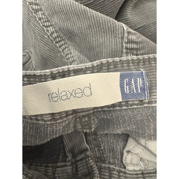 Vintage 90s Gap Men's 35x32 (35x34 Tag) Grey Corduroy Relaxed Fit Pants USA Made - Picture 6 of 7